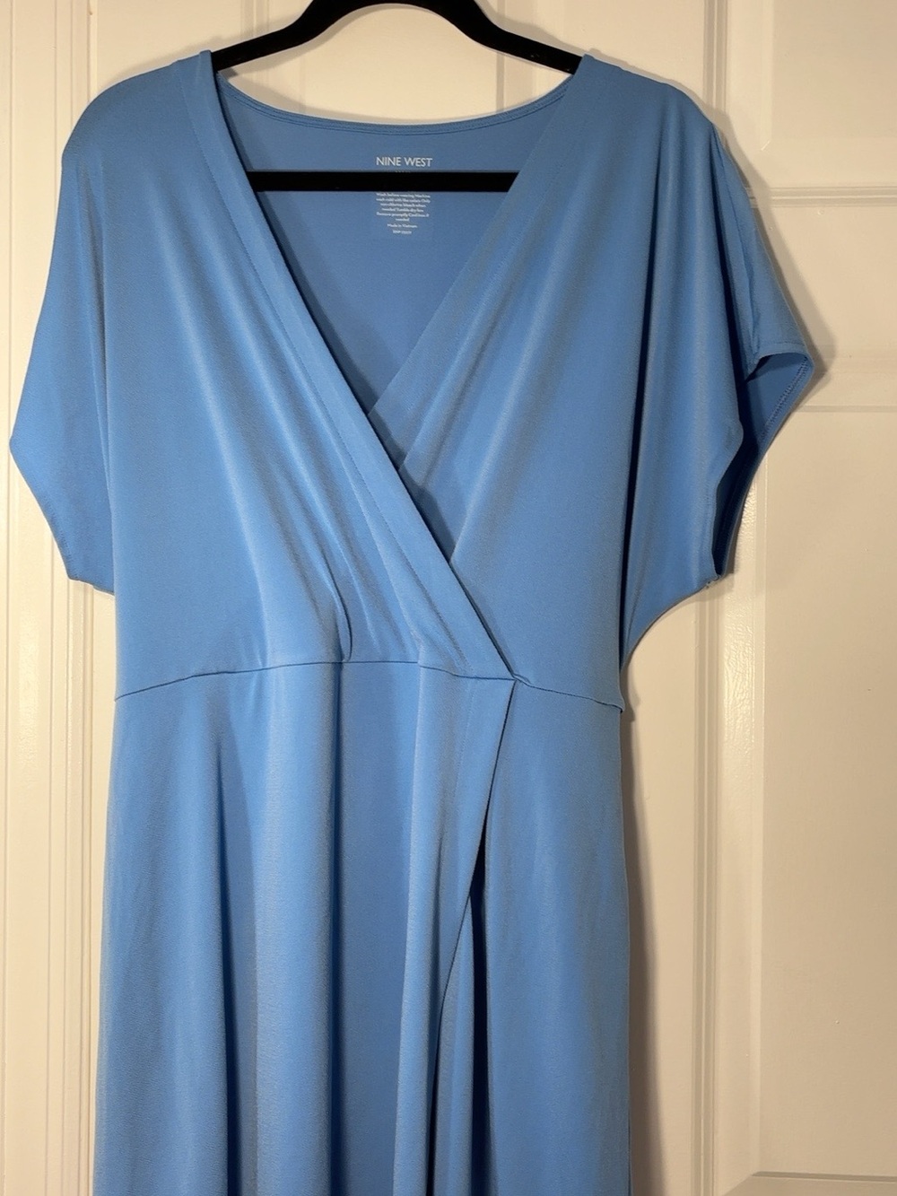 Nine West Blue Wrap Style Tie-Waist Dress – XXL - Picture 2 of 8